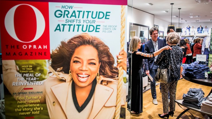Adam Glassman, creative director at Oprah Magazine, mingles with guests at Chico's Houston Galleria in 2018.