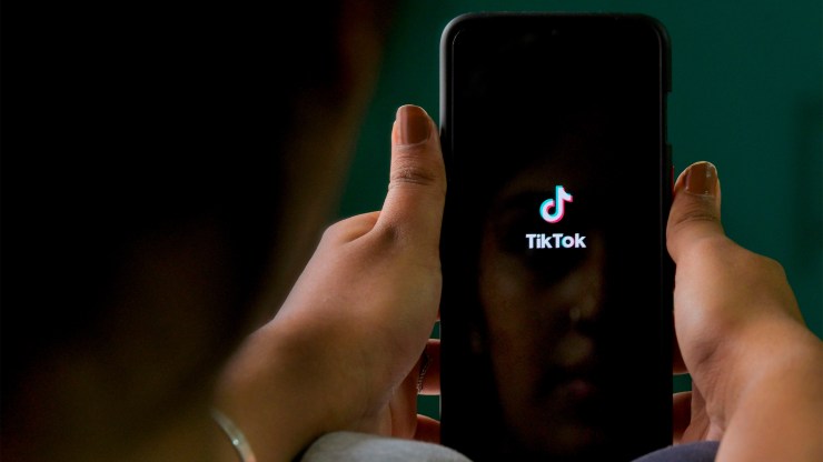 A view of the TikTok app on a smartphone.