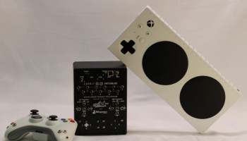 The Xbox Adaptive Controller is pictured.