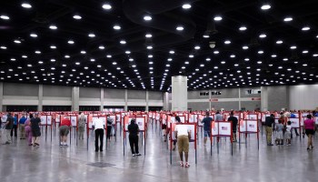 A polling place during Kentucky primary election on June 23, 2020 in Louisville, Kentucky.