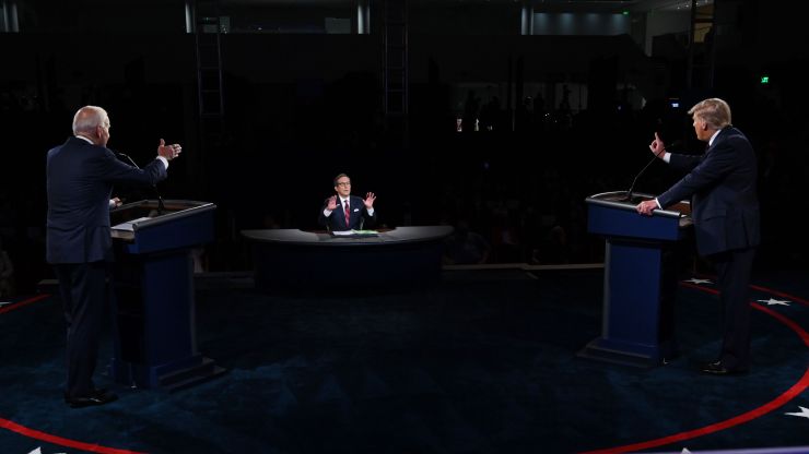 President Donald Trump and Democratic presidential candidate Joe Biden taking part in the first presidential debate Tuesday night.