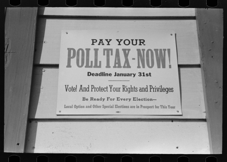 Poll tax sign, Texas 1939
