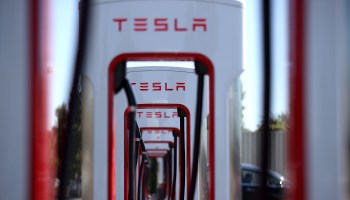 A view of Tesla Superchargers on September 23, 2020 in Petaluma, California.