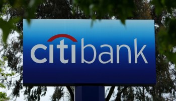 The Citibank logo is seen on a sign at a Citibank office April 18, 2008 in San Rafael, California.