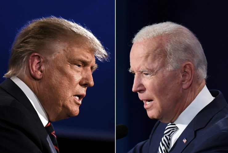 A view of President Donald Trump and former Vice President Joe Biden at their first presidential debate on Tuesday.