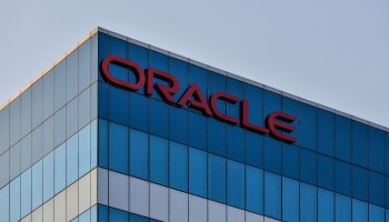 A general view shows the Indian office of US multinational computer technology company Oracle in Bangalore.