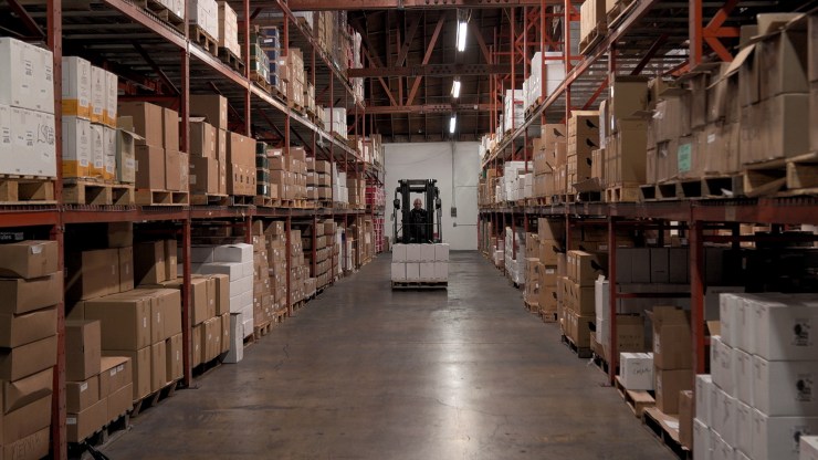 A warehouse in Emeryville, California, in January.