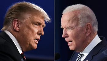 A view of President Donald Trump and former Vice President Joe Biden at the first presidential debate.