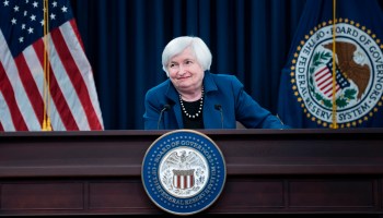 Then-Federal Reserve Board Chair Janet Yellen speaks during a briefing on March 15, 2017 in Washington.