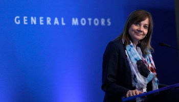 General Motors CEO Mary Barra speaks to the news media before the automobiile maker's annual meeting of shareholders at GM world headquarters June12, 2018 in Detroit, Michigan.