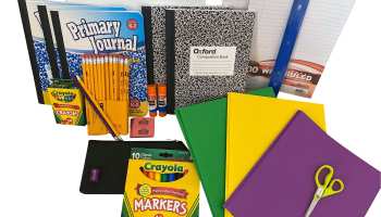 School Box Toolbox supplies for first and second grade students.
