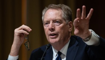 U.S. Trade Representative Robert Lighthizer testifies before the Senate Finance Committee in this picture from June 18, 2019.