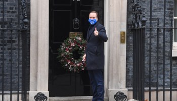 U.K. Secretary of State for Health and Social Care Matt Hancock arrives at 10 Downing Street on December 2, 2020 in London, England.