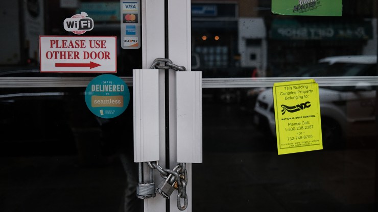 A diner sits closed in Brooklyn on Dec. 9 in New York City.