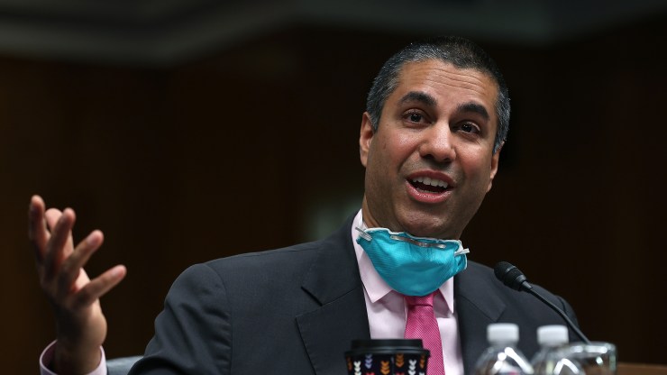 Ajit Pai testifies during a Senate Appropriations Subcommittee hearing on Capitol Hill on June 16, 2020, in Washington, D.C.