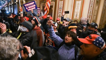 Supporters of President Donald Trump protest after breaking into the U.S. Capitol on Jan. 6 in Washington, D.C.