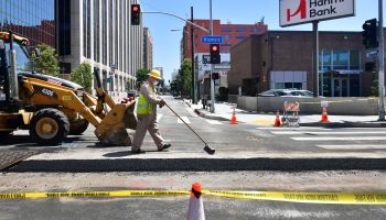 Roadwork in Los Angeles. Whether it’s determining the optimal highway width or the size of Social Security benefits, “there’s a stat for that,” says Robert Santos, president of the American Statistical Association.