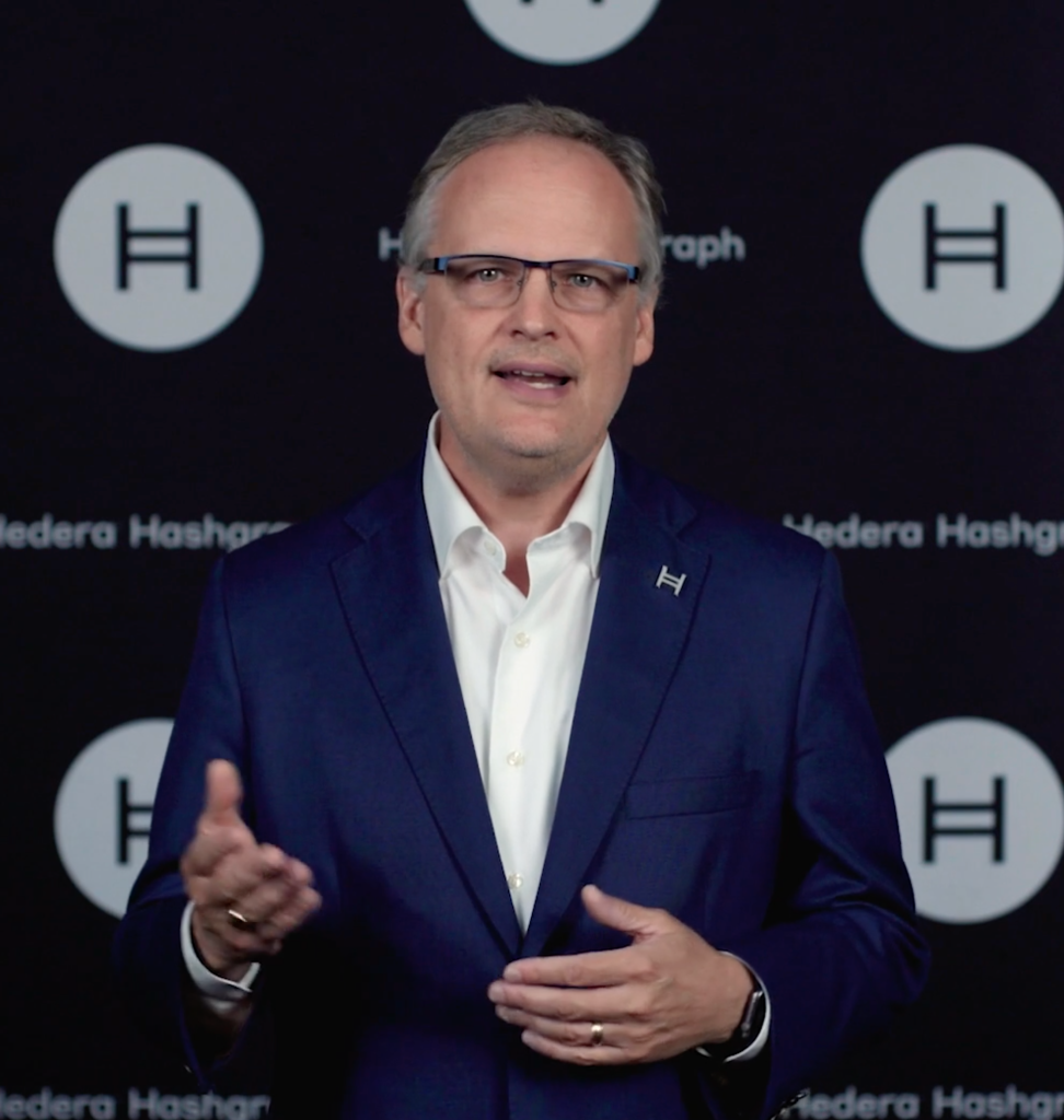 Mance Harmon, CEO of Hedera, a U.S.-based platform that offers a distributed ledger technology like blockchain.