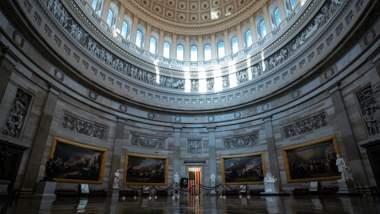 The empty Capitol Rotunda.