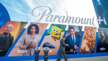 A billboard announcing the launch of Paramount's streaming service is pictured in West Hollywood, California on March 2, 2021.