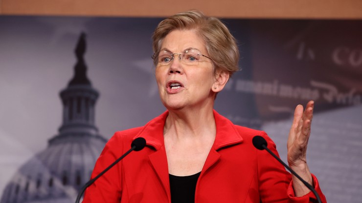 Senator Elizabeth Warren, a Democrat of Massachusetts, holds a news conference to announce legislation that would tax the net worth of the United States' wealthiest individuals.