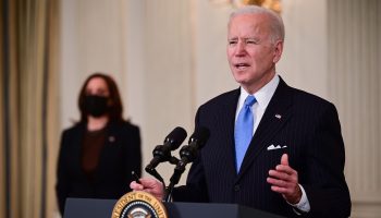 U.S. President Joe Biden delivers remarks on the government's pandemic response on Tuesday.
