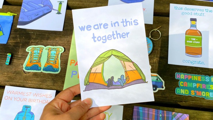 A greeting card with the message: "We are in this together"