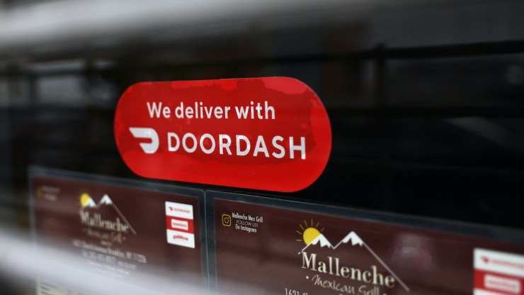 A DoorDash sticker