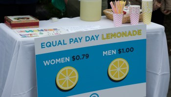 A lemonade stand with different prices for women($0.79) and men ($1)