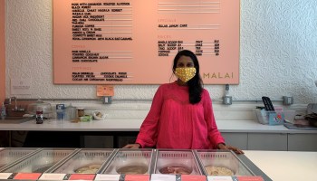 Pooja Bavishi at her Brooklyn ice cream shop, Malai. When she had to close for several months, her online sales surged.