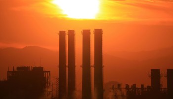 The sun rises over the San Fernando Valley Generating Station.