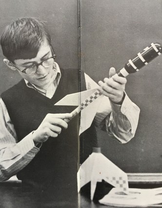Marketplace listener Ted Dupont is pictured holding a model rocket in the Hammond High School yearbook.