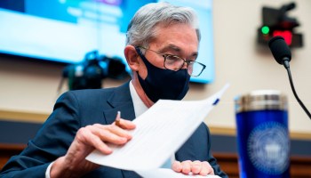 Federal Reserve Chair Jerome Powell prepares to speak during a House Financial Services Committee hearing on "Oversight of the Treasury Department's and Federal Reserve's Pandemic Response" in the Rayburn House Office Building in Washington, on December 2, 2020.