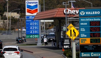 Gas prices over $4.00 a gallon are displayed at a Chevron gas station on March 3, 2021 in Mill Valley, California.