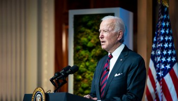 President Joe Biden delivers remarks during a virtual Leaders Summit on Climate with 40 world leaders at the East Room of the White House April 22, 2021 in Washington.