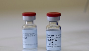 A view of Johnson & Johnson vaccine vials.