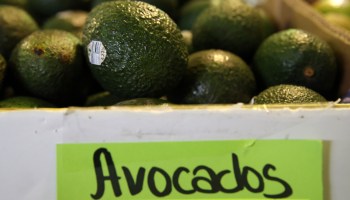 Avocados are displayed at a produce market on April 2, 2019 in San Francisco, California.