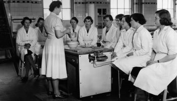 A home economics lesson in 1953. In a new book, Danielle Dreilinger writes about how the home economics profession created a “back door” for women to enter science, business and engineering.