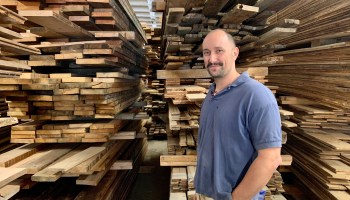 Max Pollock, owner of Brick + Board in Baltimore, salvages old-growth lumber from vacant houses and industrial buildings.