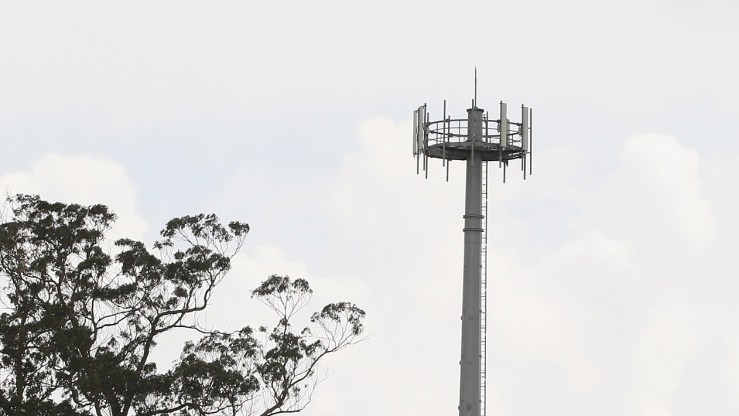One of the ultra fast broadband towers is seen on a rural farm in Eureka on February 21, 2012 in Hamilton, New Zealand.