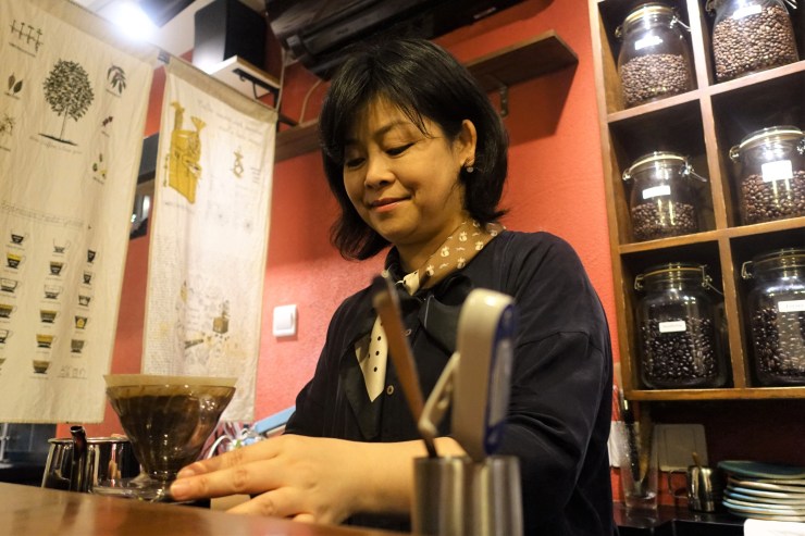 Co-owner of Rumors Coffee Liu Yan said their prices, decor and even name have been used as a model by competitors even before the pandemic hit (Charles Zhang/Marketplace)