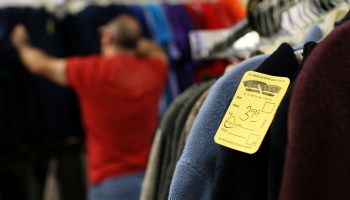 A price tag is seen on a sweater at a Thrift Town thrift store October 14, 2008 in San Francisco, California.