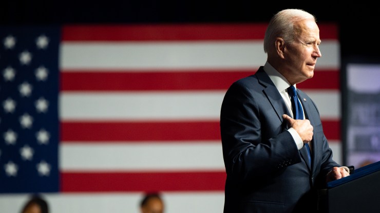 President Joe Biden speaks at a rally during commemorations of the 100th anniversary of the Tulsa Race Massacre on June 1 in Tulsa, Oklahoma.