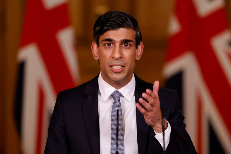 Britain's Chancellor of the Exchequer Rishi Sunak holds a press conference on the 2021 Budget on March 3, 2021 in London, England.