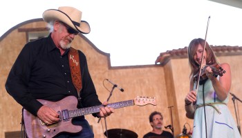 Ray Benson and Katie Holmes of Asleep at the Wheel perform during the 2014 Stagecoach: California's Country Music Festival.