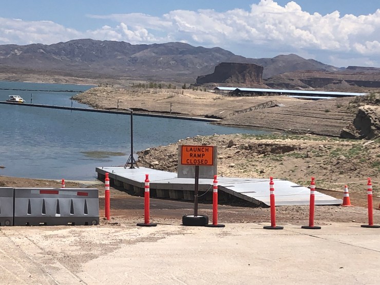 The boat ramp at Temple Bar on the Arizona side of Lake Mead has been closed since July 7th, according to Lisa Duncan, General Manager of Temple Bar Marina. 