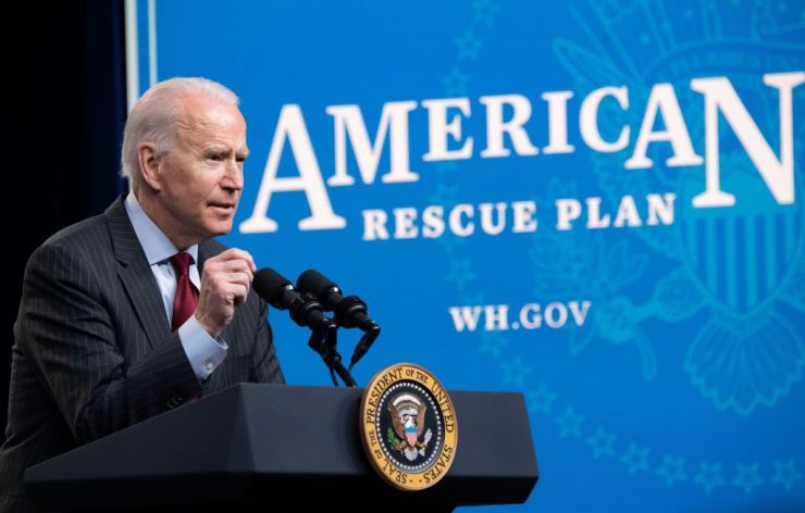 President Joe Biden speaks about the American Rescue Plan and the Paycheck Protection Program for small businesses in February.