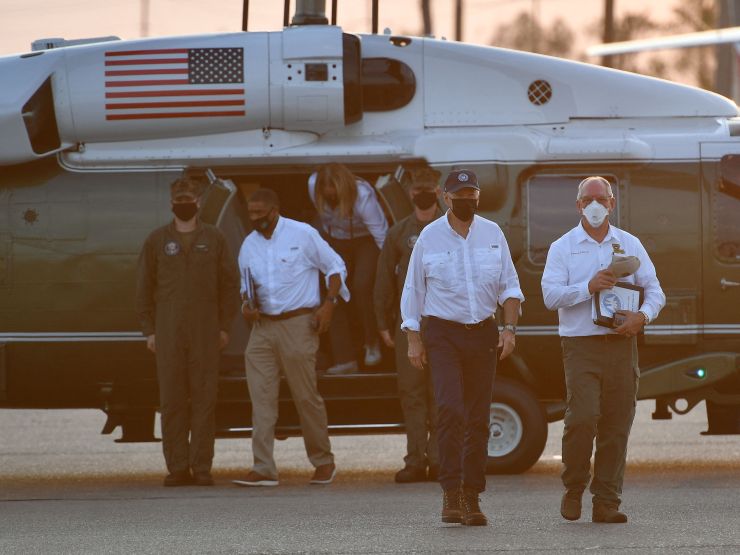 President Joe Biden exits Air Force One