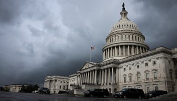 Storm clouds gather near the U.S. Capitol on Wednesday afternoon September 22, 2021 in Washington, DC.