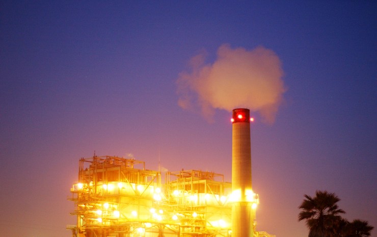 A power plant produces energy in Newport Beach, CA in 2002.